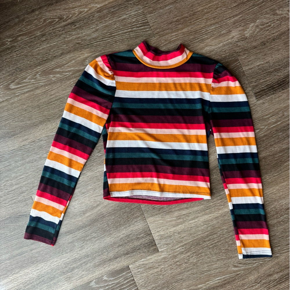 Colorful Striped Mockneck Long sleeve